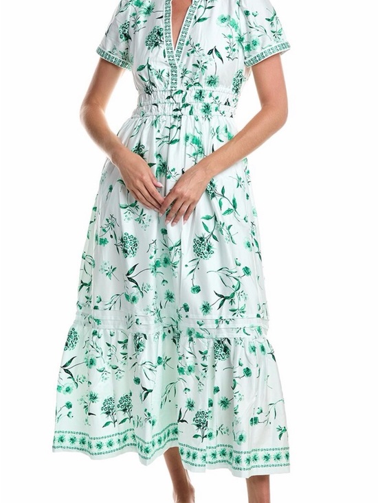 CeCe Dresses & Skirts - Cece White & Green Floral Midi Dress - Women
